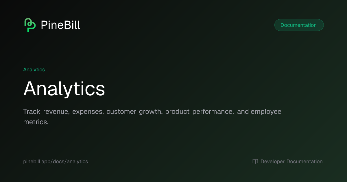 Analytics | PineBill Documentation