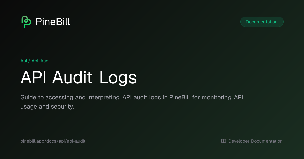 API Audit Logs | PineBill Documentation