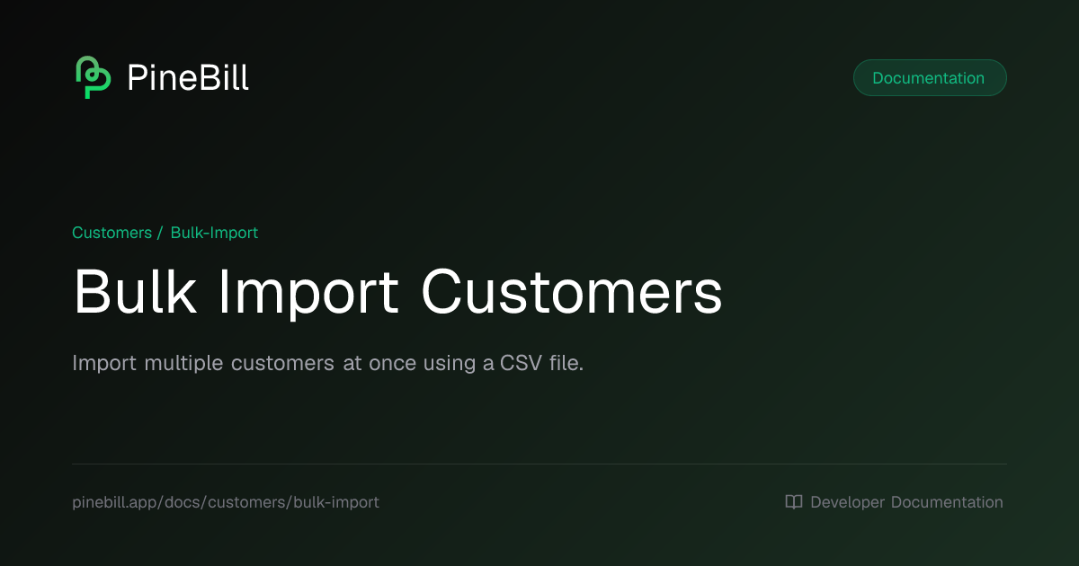 Bulk Import Customers | PineBill Documentation