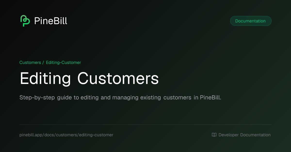 Editing Customers | PineBill Documentation