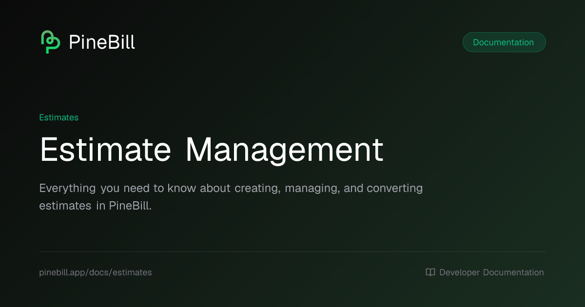 Estimate Management | PineBill Documentation