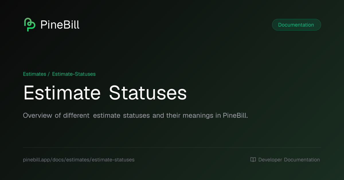 Estimate Statuses | PineBill Documentation