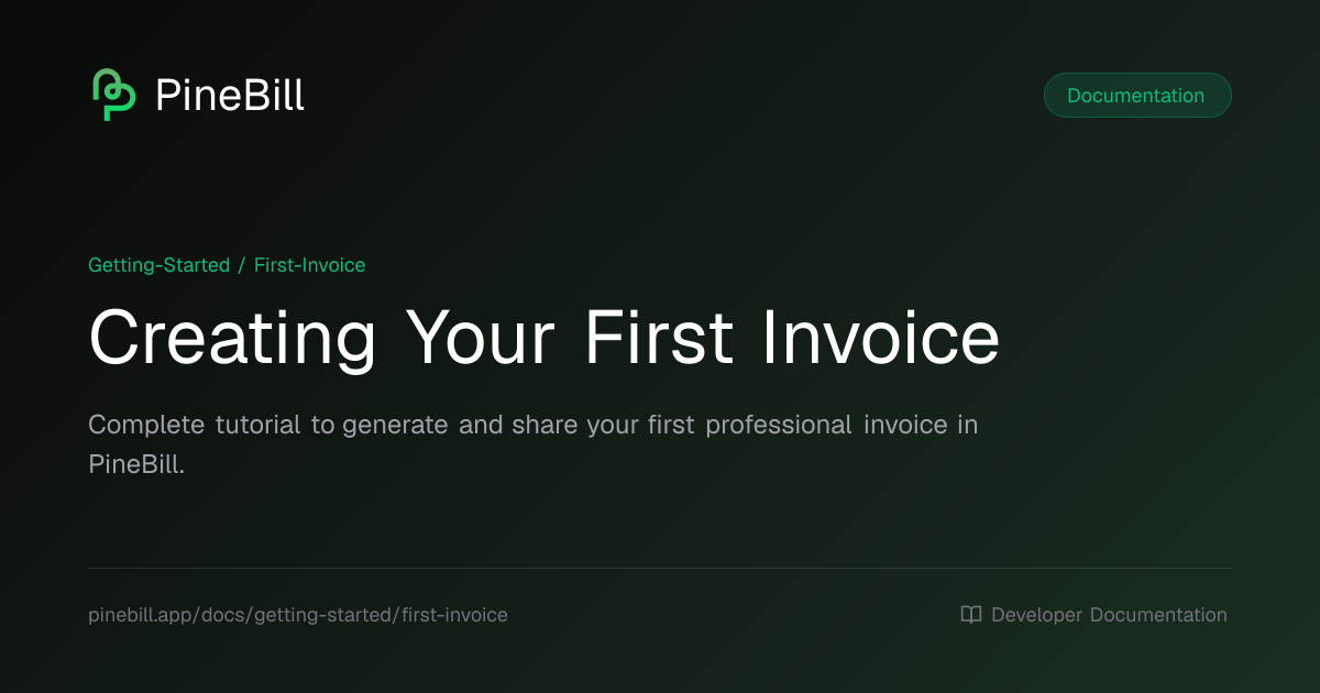 Creating Your First Invoice | PineBill Documentation