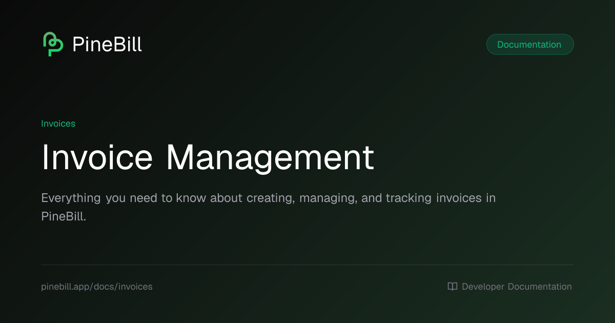 Invoice Management | PineBill Documentation