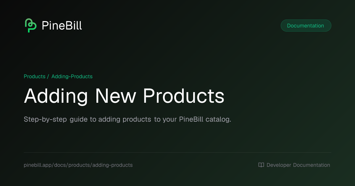 Adding New Products | PineBill Documentation