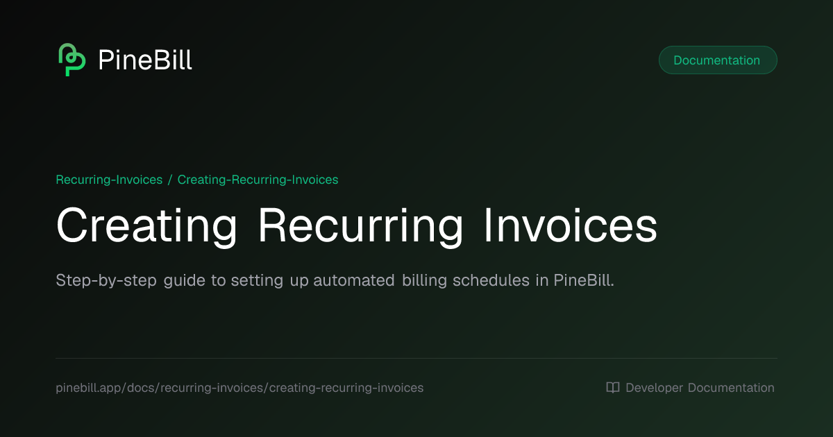 Creating Recurring Invoices | PineBill Documentation