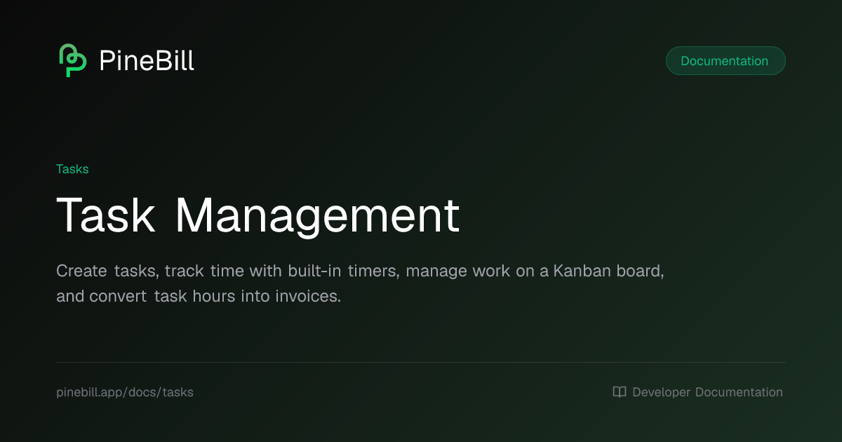 Task Management | PineBill Documentation
