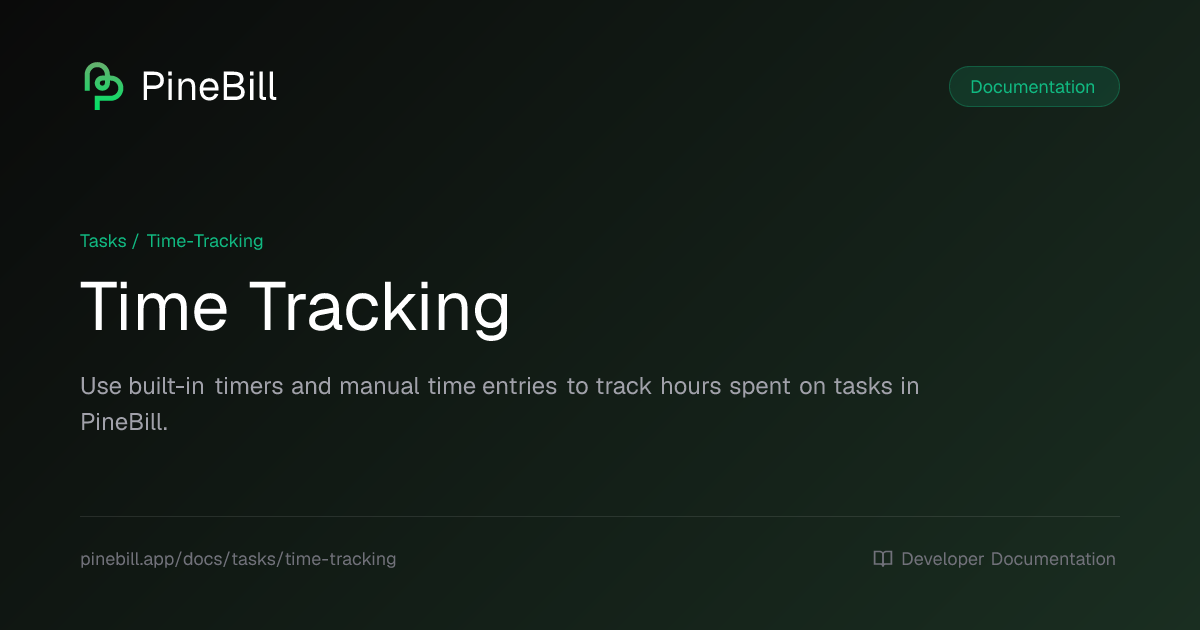 Time Tracking | PineBill Documentation